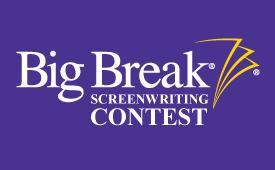 Big Break Screenwriting Contest logo. White text on purple background.